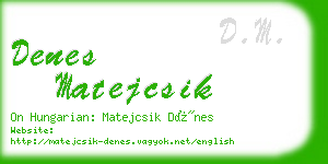 denes matejcsik business card